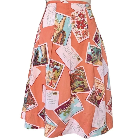 Eddie Bauer Dresses & Skirts - Eddie Bauer 16 VINTAGE 90s Novelty PostCard Tropical Italy Circle Swing Skirt